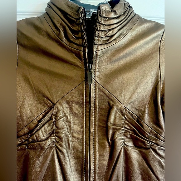 Bronze leather jacket size Small - Picture 1 of 13
